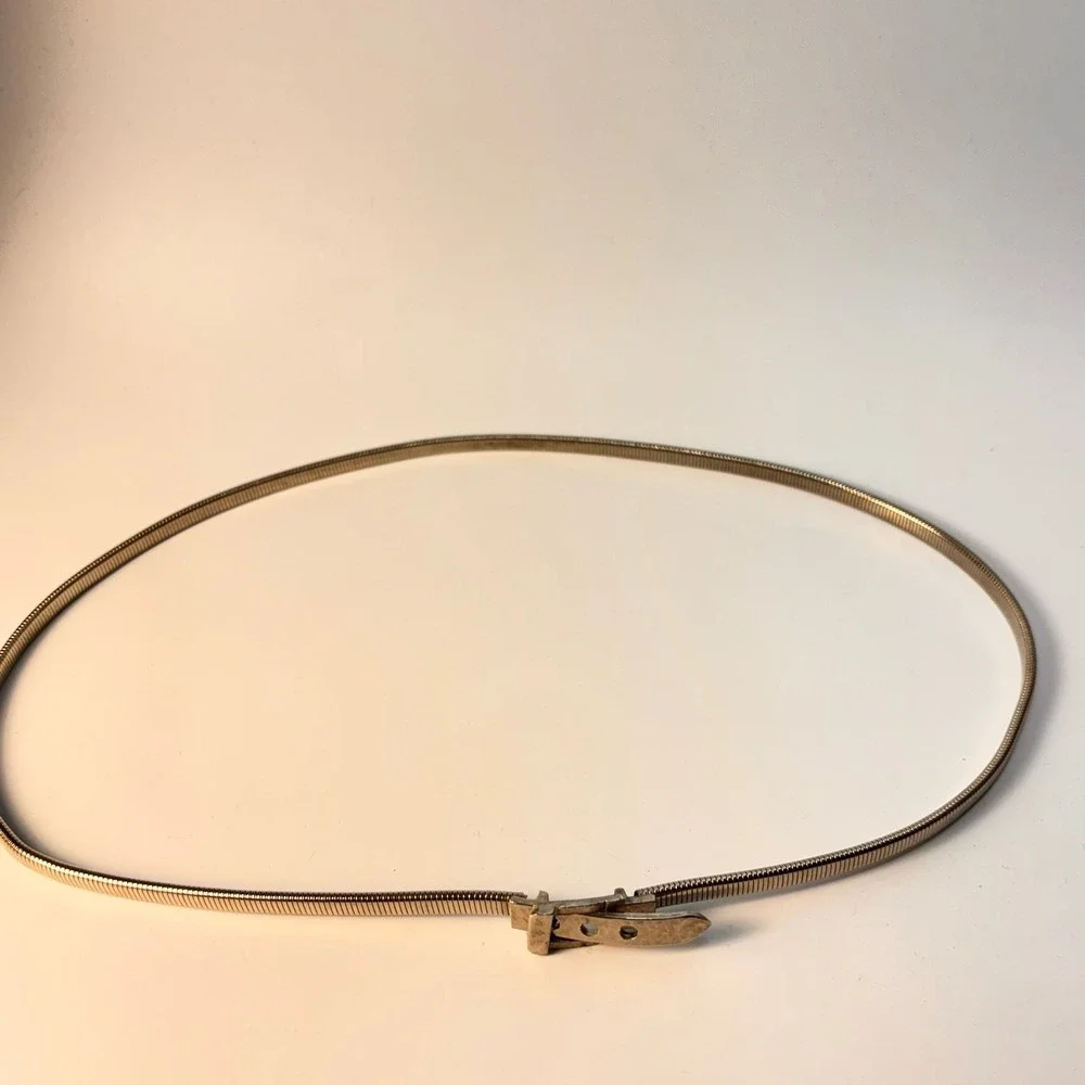 Vintage Accessocraft Snake Chain Belt Silver Skinny Minimalist MCM Boho‎ 24 inch